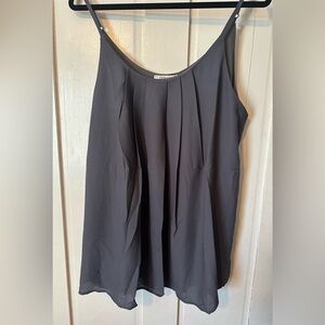 Zenana Women's Gray Pleated Swing Cami with Adjustable Spaghetti Straps NWT